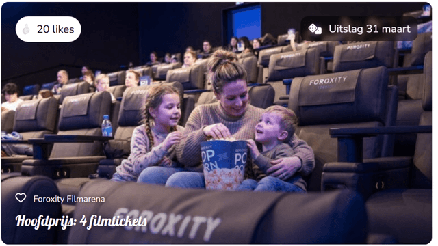 Win 4 filmtickets bij Foroxity