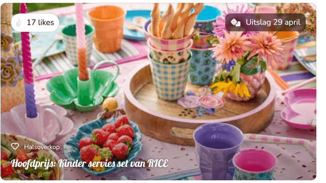 Win: kinder servies set van RICE bij Halsoverkop